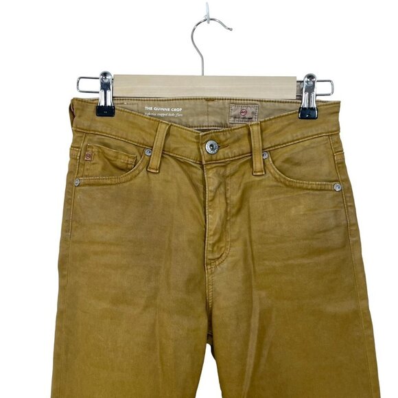 Adriano Goldschmied Size 26 The Quinne Crop High Rise Kick‎ Flare Jeans  Mustard - Picture 2 of 9